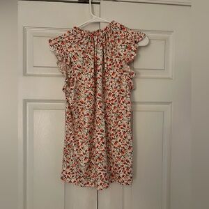 Floral Ruffle Sleeve Women's Top